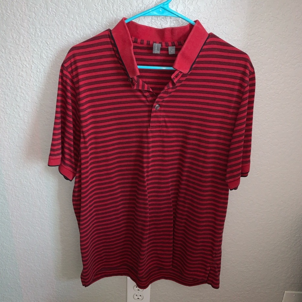 Ashworth Mens collared shirt in red & navy